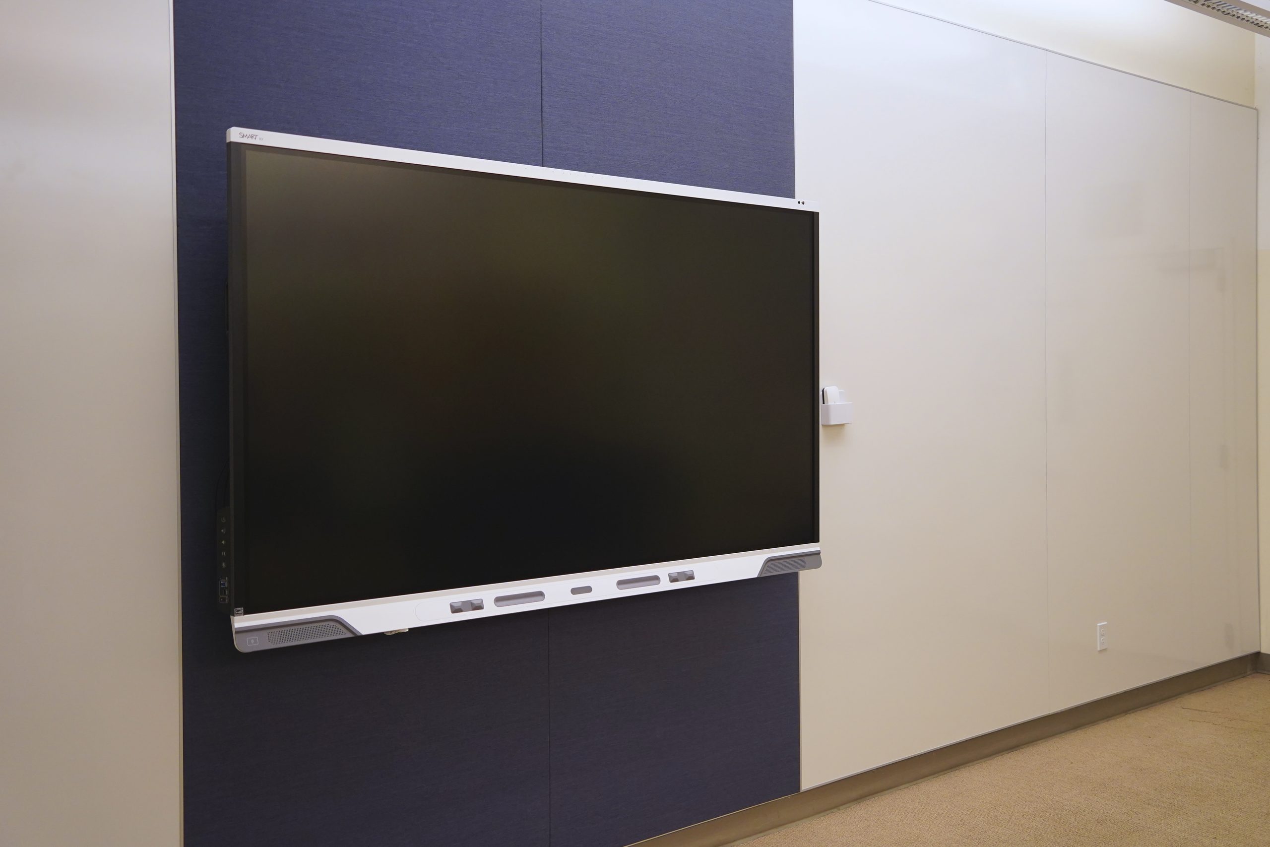 A newly-installed SMART board in a Fieldston Upper classroom.
