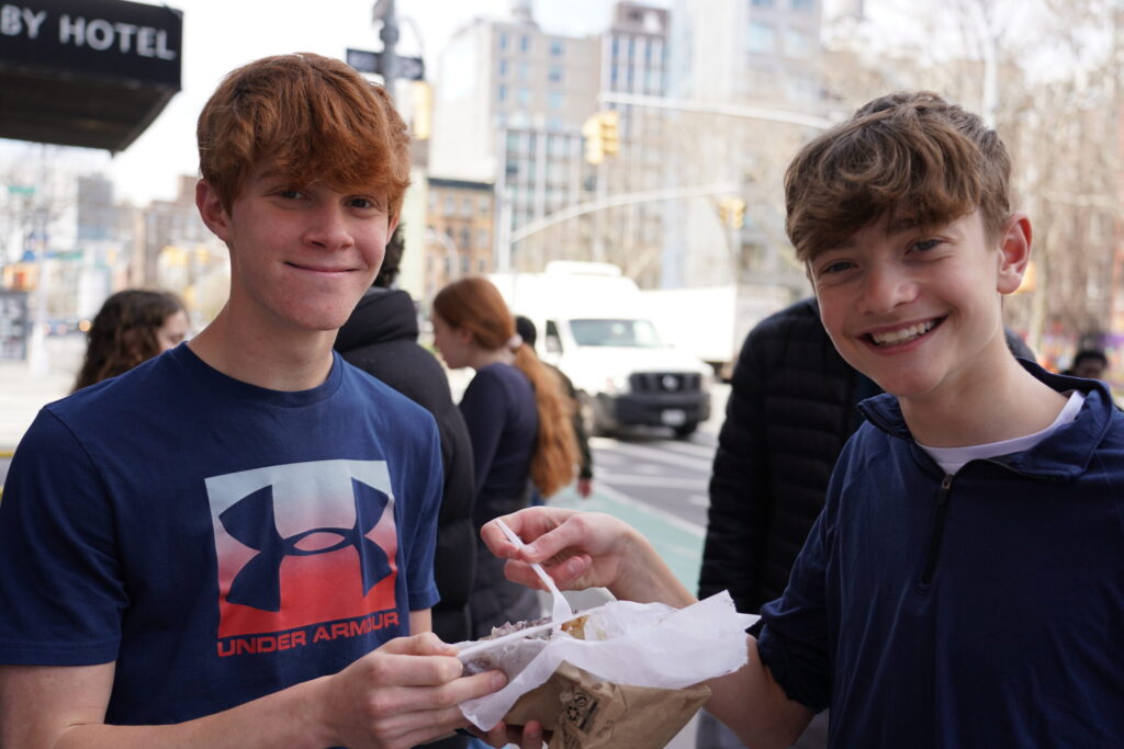 Jewish Community Group students go on a “Jewish Foods Tour” field trip throughout Manhattan.
