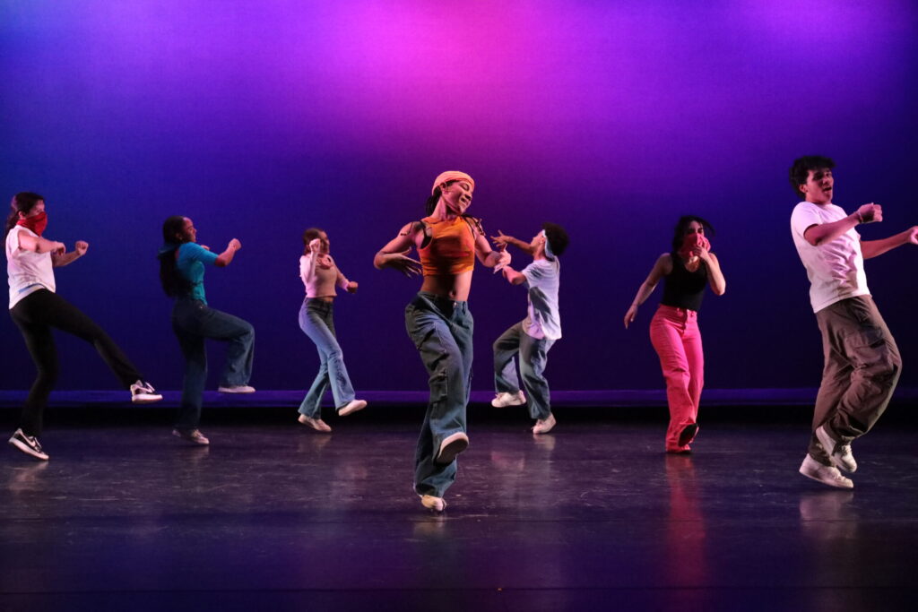 Fieldston Upper student dancers celebrate 50 Years of Hip Hop at 2023 assembly.
