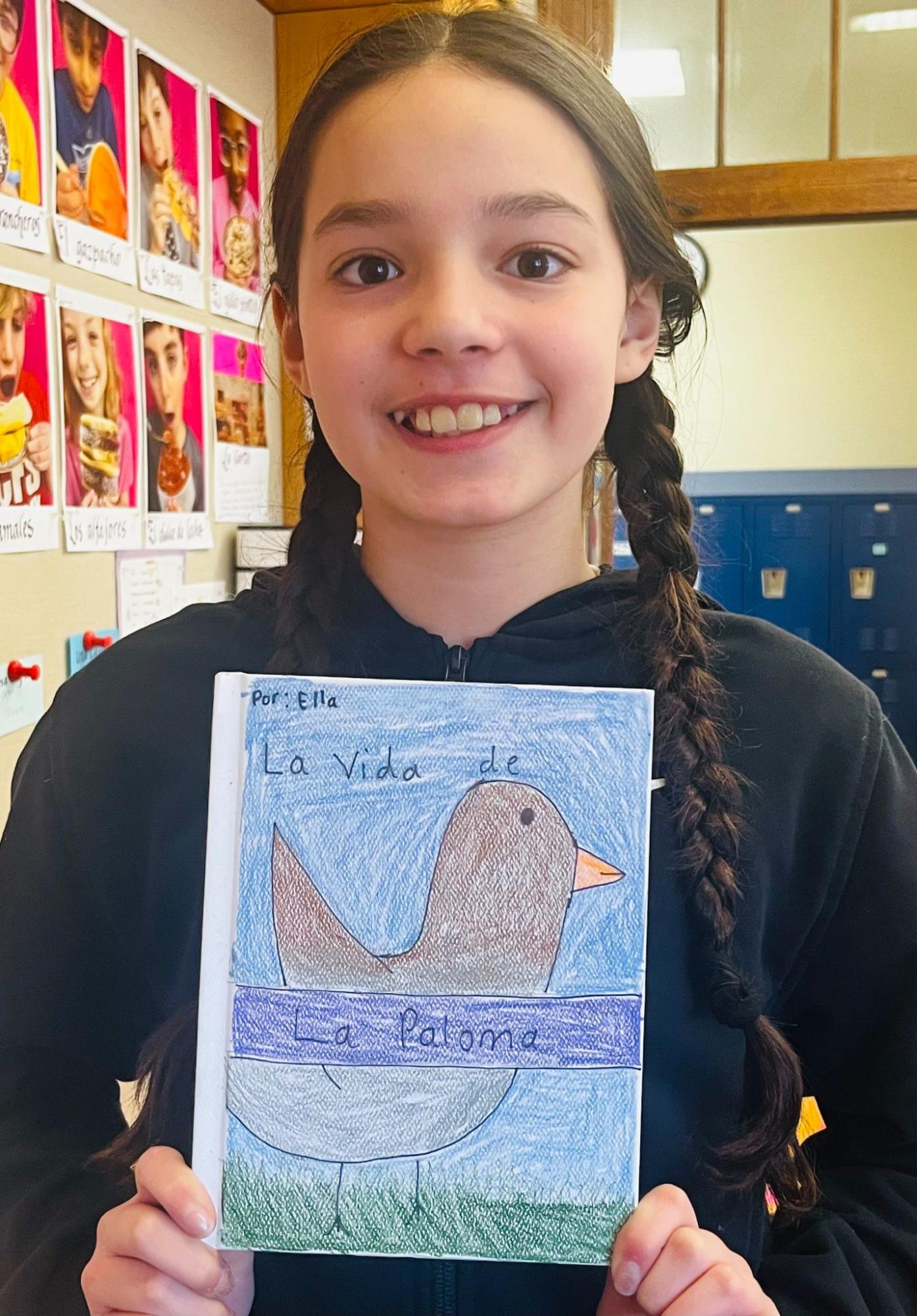 Ethical Culture student with Spanish book