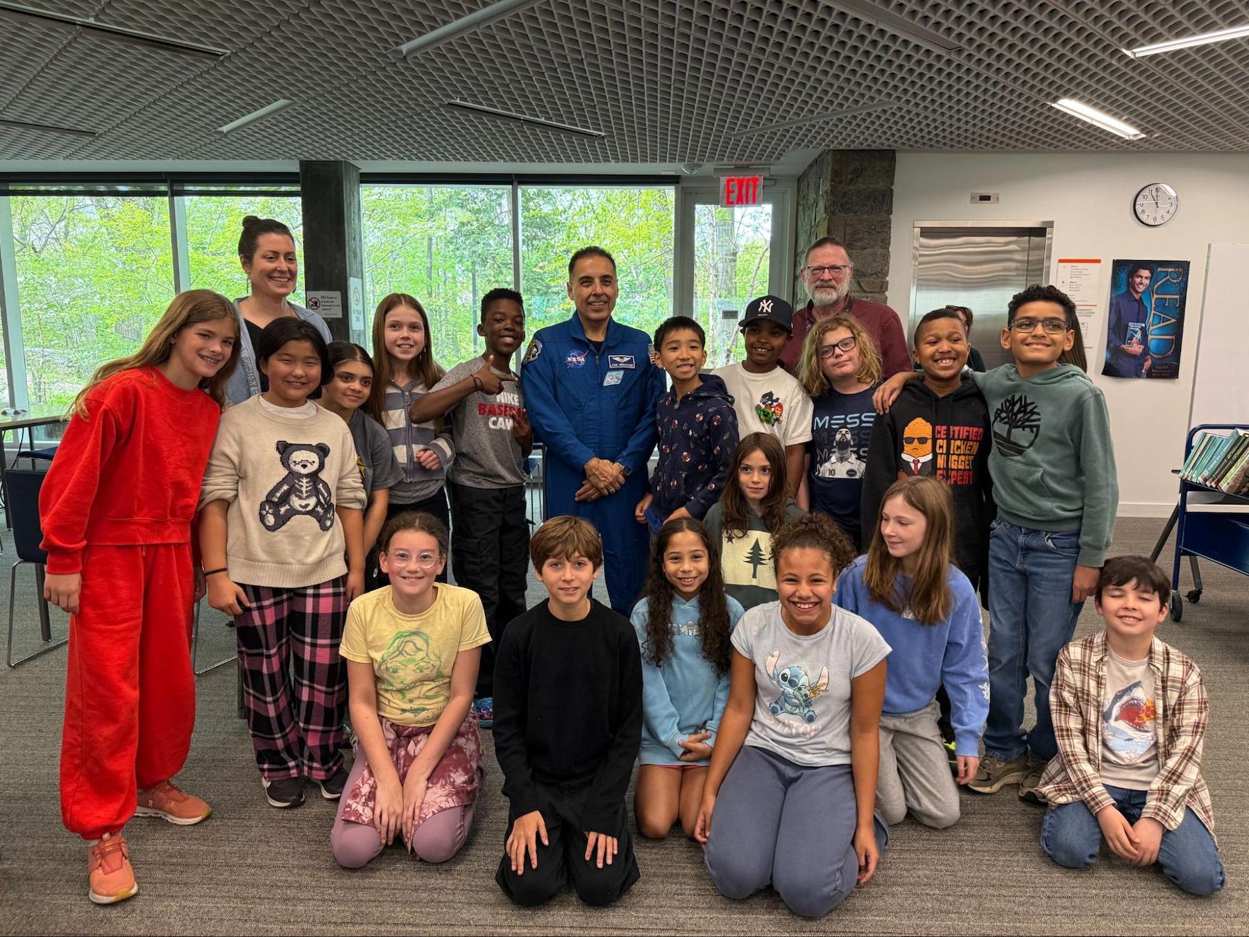 Fieldston Lower 4th Graders meet astronaut