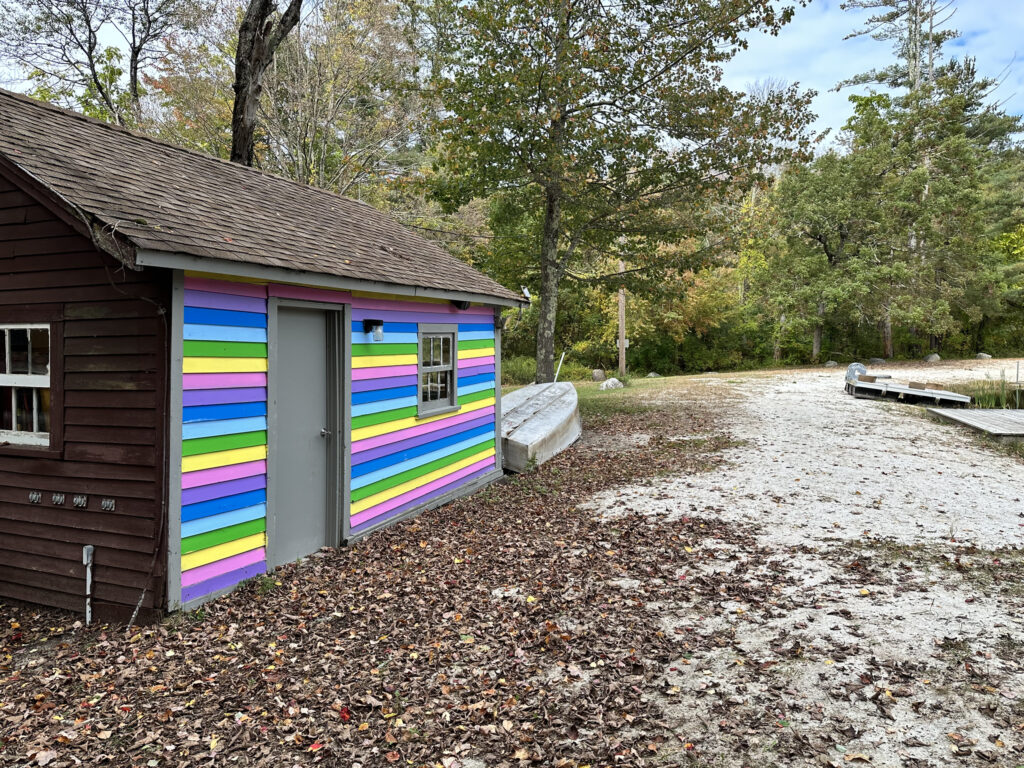 Cabin near a lake at Nature's Classroom.