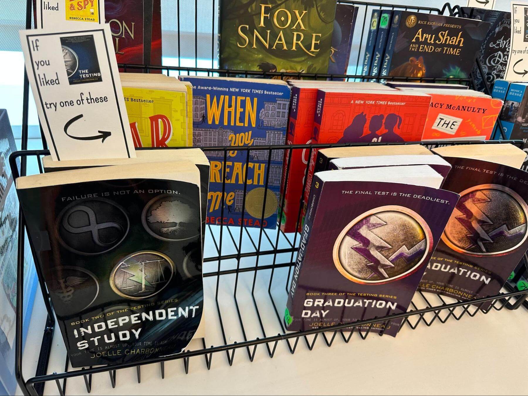 Ethical Culture Fieldston School recommendation shelf at Fieldston Middle