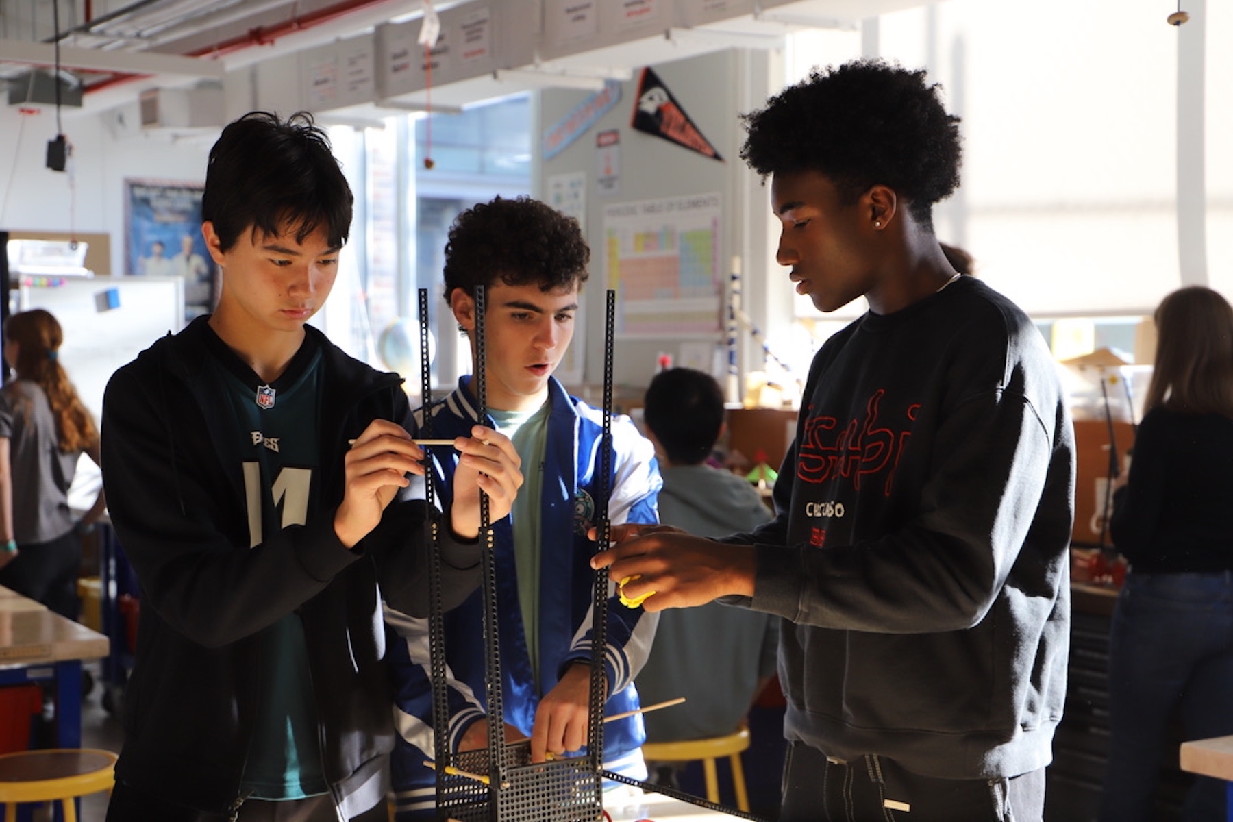 Fieldston Upper students work on a project. 