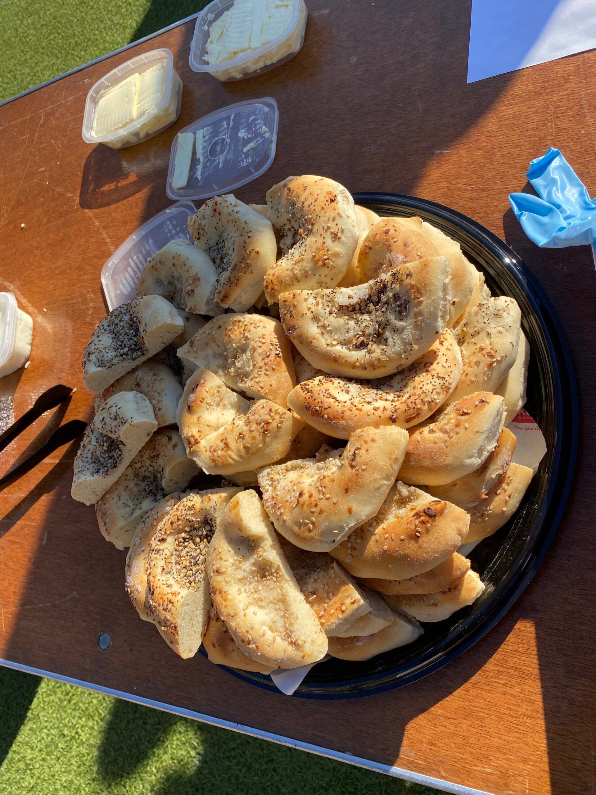 A plate of bialys